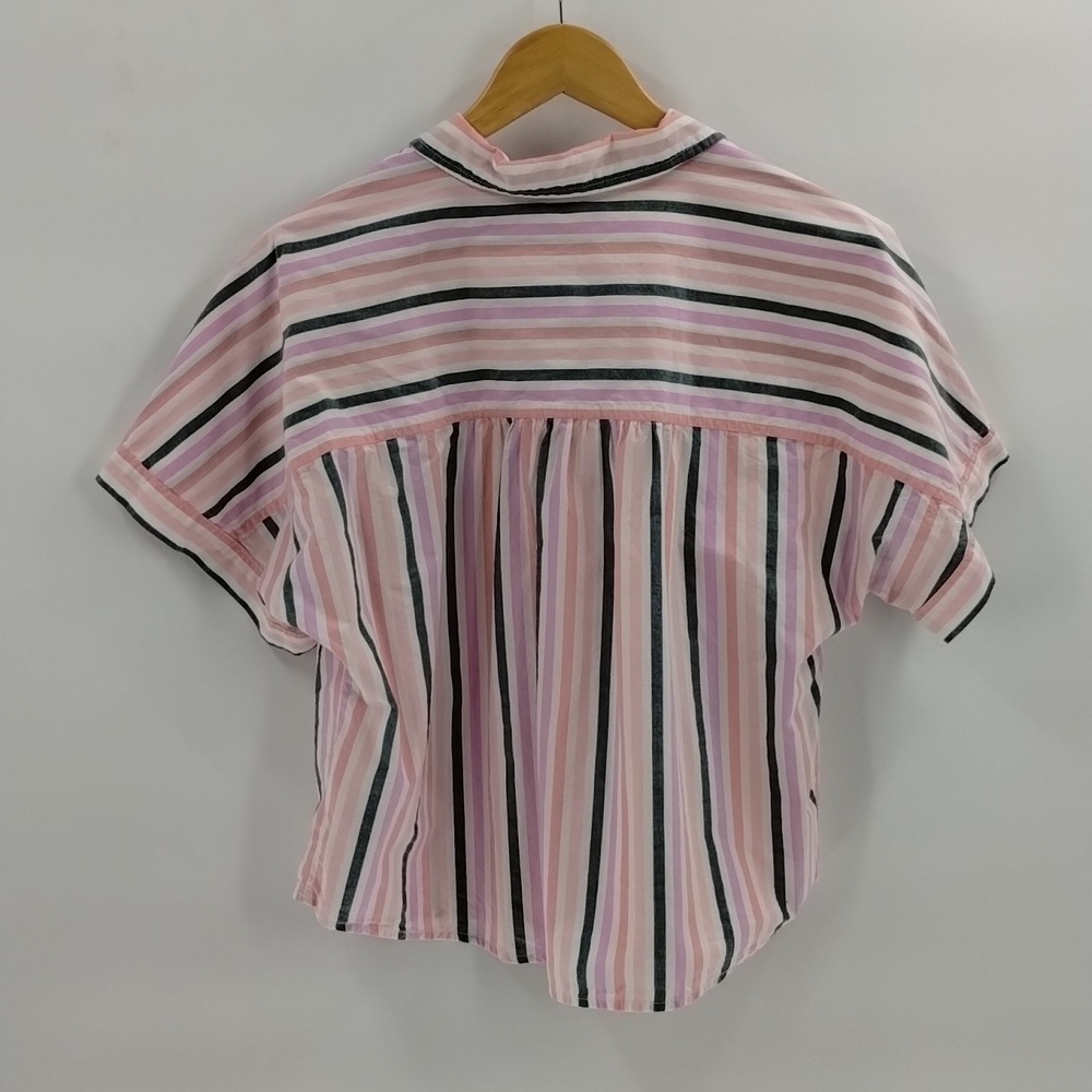Universal Thread Women's Button Up Striped Top Size XL Shirt Sleeve - Picture 6 of 7